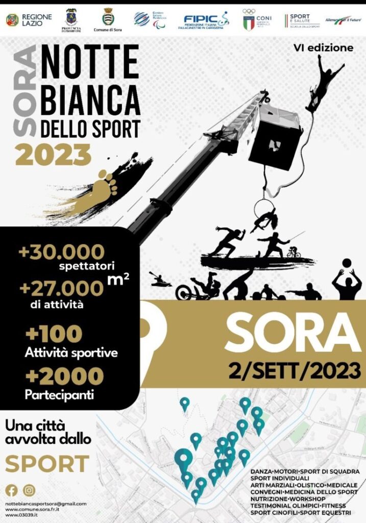 NOTTE BIANCA DELLO SPORT – SORA 2 SETTEMBRE 2023